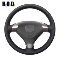 diy black pu artificial leather hand sewing car steering wheel covers wrap for honda accord 7 coupe 2003 2007 3 spoke