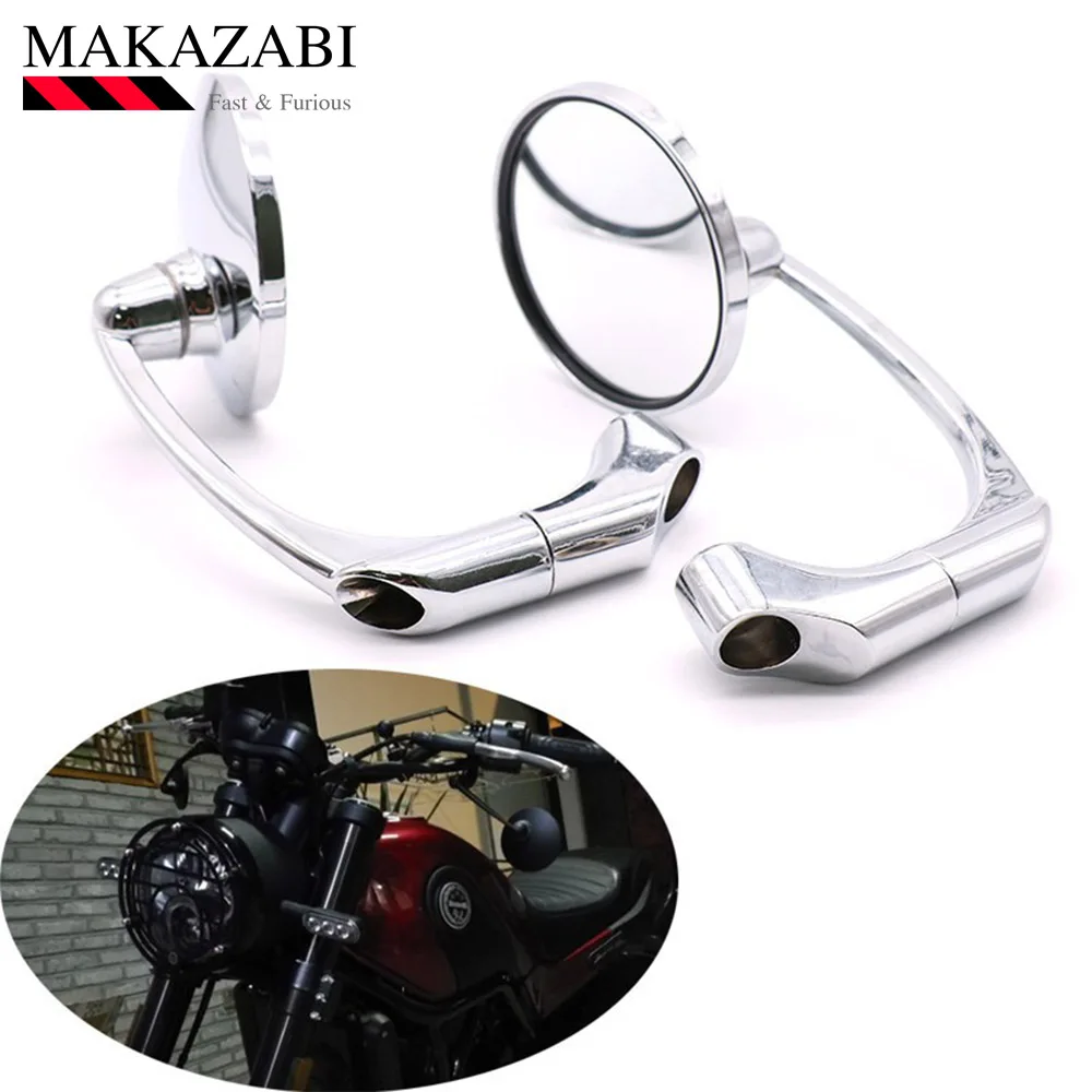 

Мотоциклетное зеркало Cafe Racer аксессуары установка Ретро алюминиевое классическое металлическое круглое зеркало заднего вида