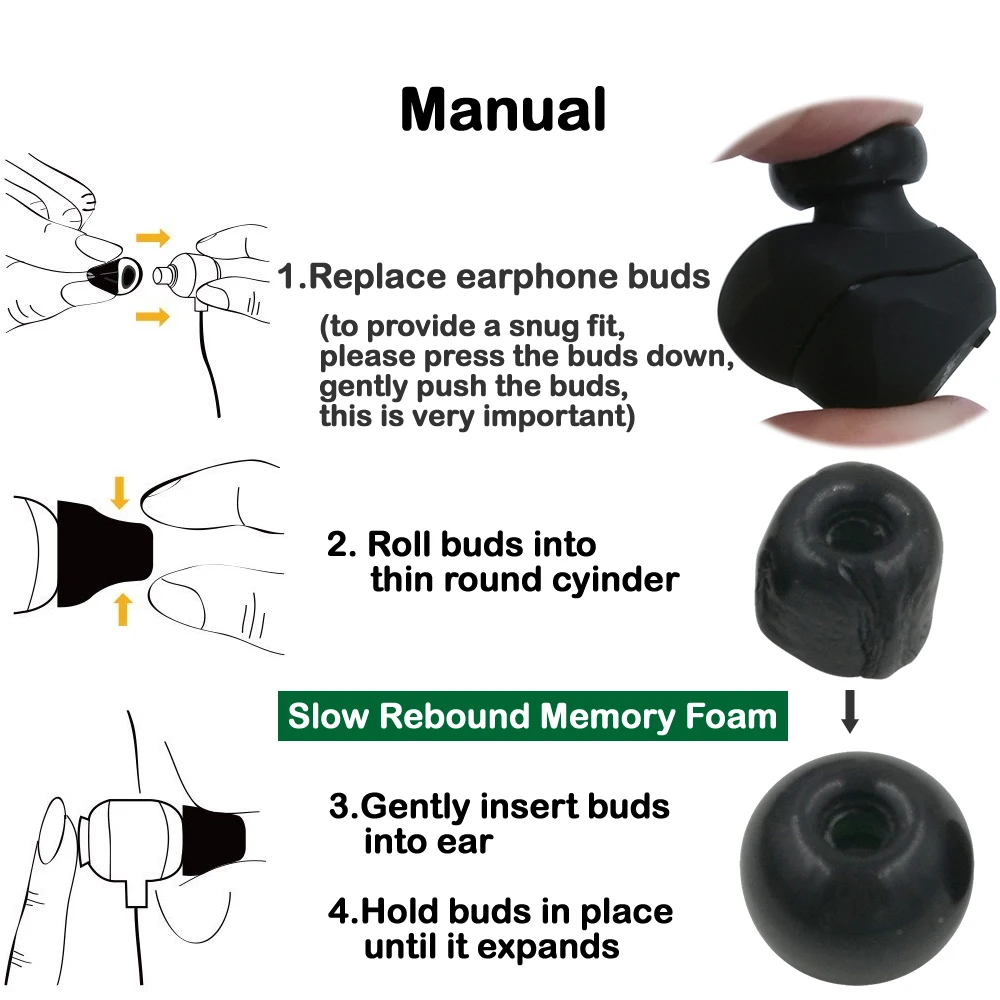 1 пара сменные насадки для наушников из пены с эффектом памяти | Электроника