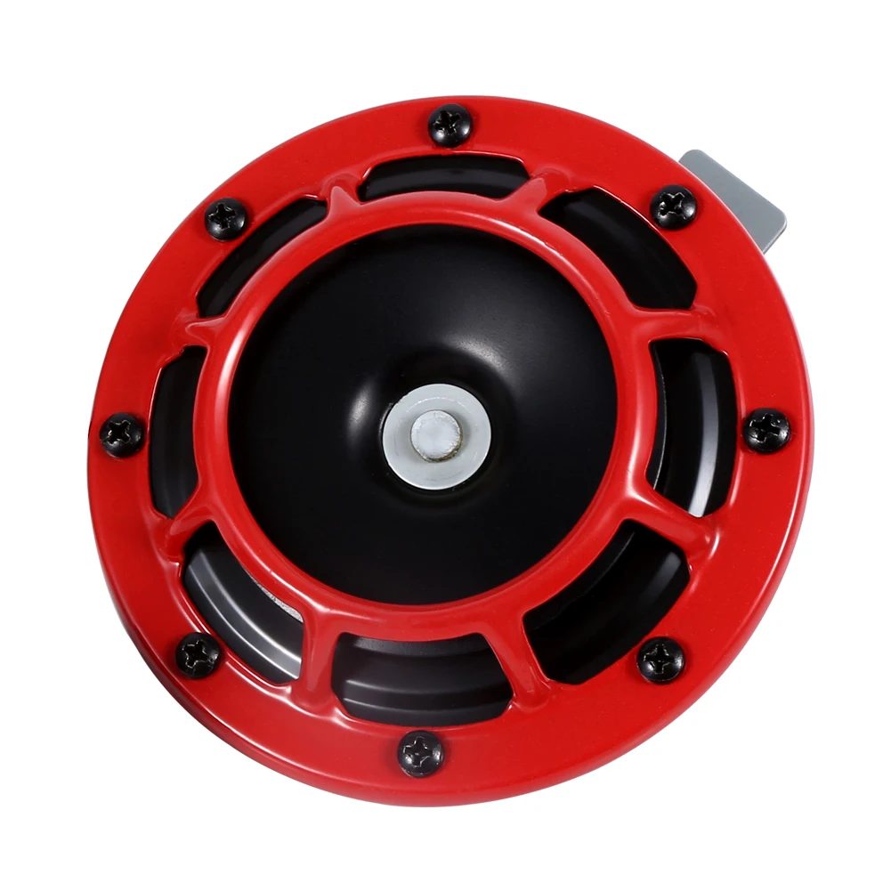 12v car grille mount electric blast tone horn super tone loud compact electric horn red high and low voltage horn with relay free global shipping