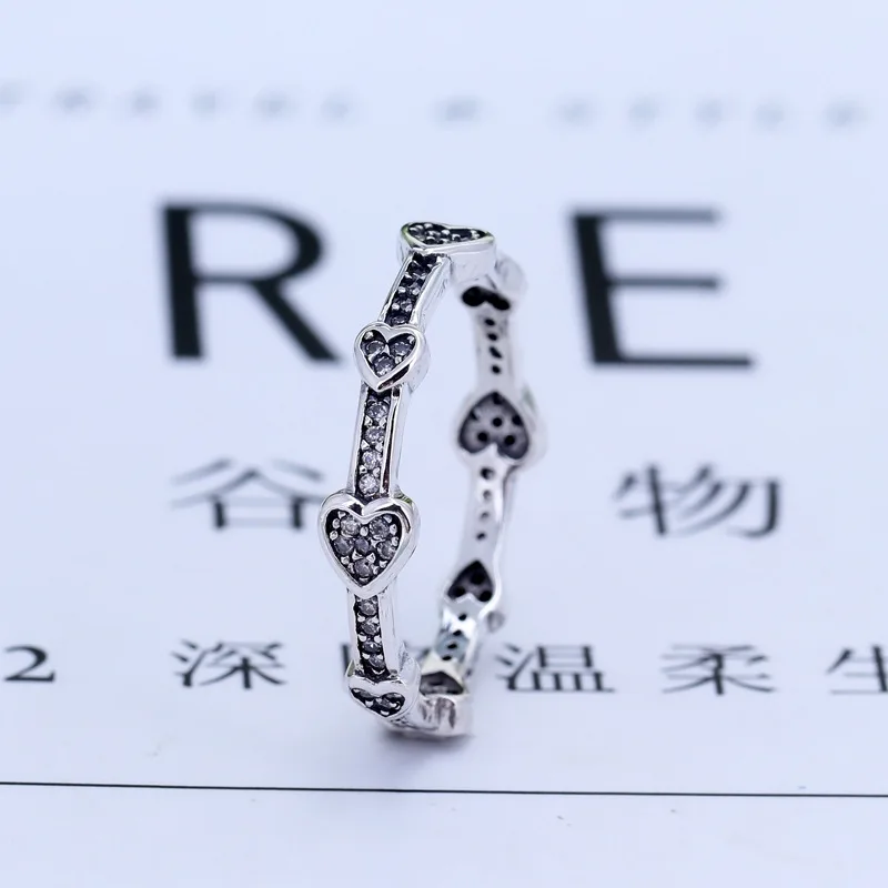 Новинка 2019 г. модное обручальное кольцо серебряного цвета с розой и сердечками