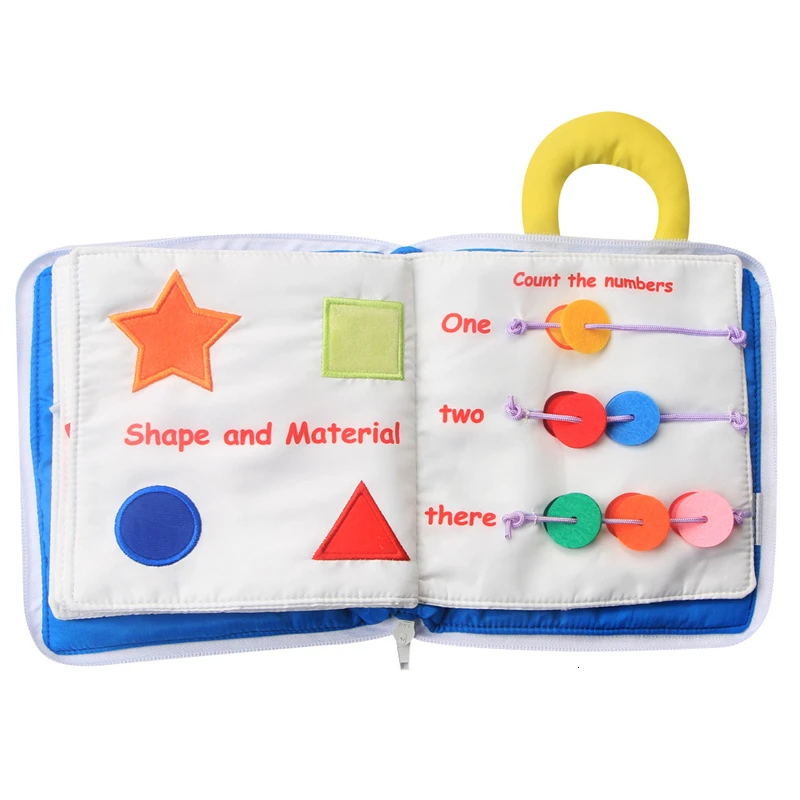 Детская тканевая книга Монтессори игрушки из мягкой ткани для сенсорики