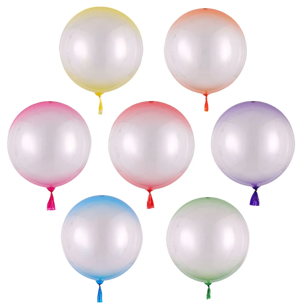 3 шт 18-дюймовые ПВХ градиентные цветные воздушные шары круглые прозрачные