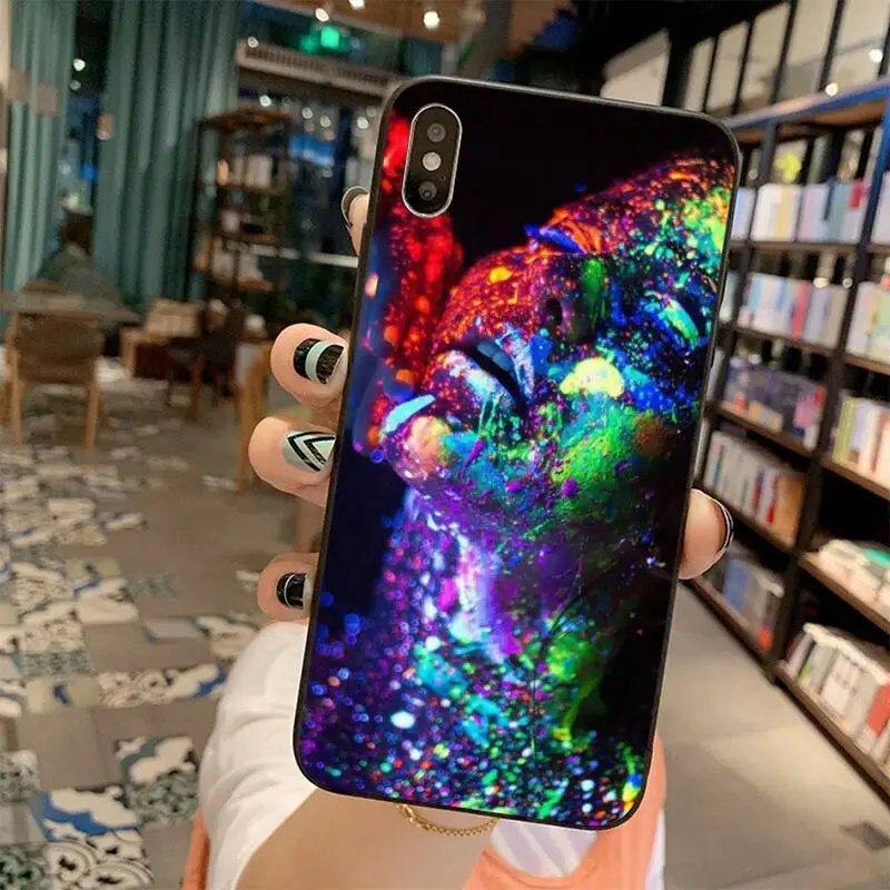 

Glow in the dark body paint Newly Arrived Black Cell Phone Case for iPhone 11 pro XS MAX 8 7 6 6S Plus X 5S SE 2020 XR case