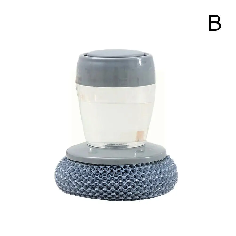 

1pc Soap Dispensing Brush Easy Use Scrubber Wash Tool Soap Brush Brush Holder Cleaning Pot Kitchen Artifact Clean Disp Y6e3