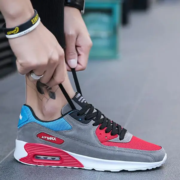 Кроссовки мужские сетчатые на плоской подошве повседневные Нескользящие с