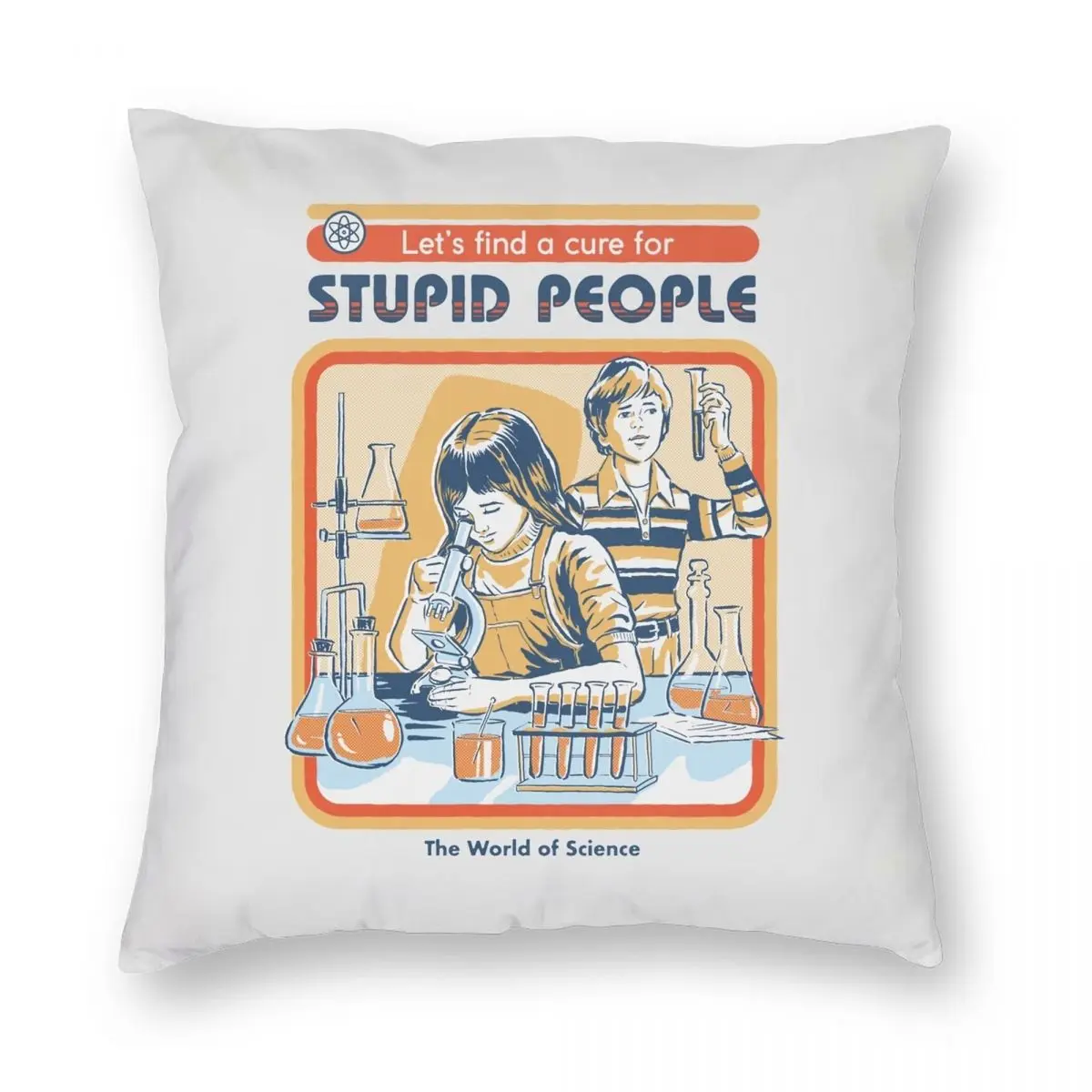 

Квадратная наволочка «лекарство для глупых людей» из полиэстера и льна