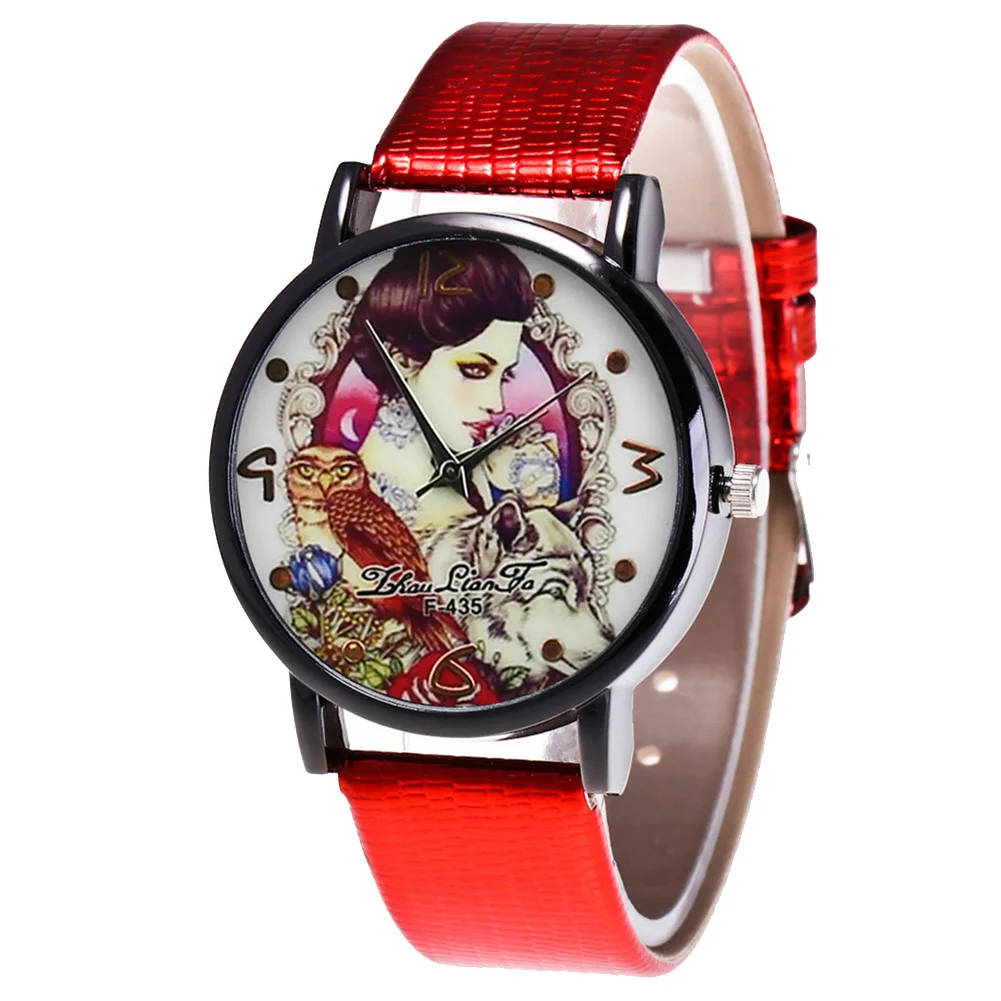 

Watch For Women Round Dial Faux Leather Business Watches Gifts Retro Style Men Women Watches Quartz Watch