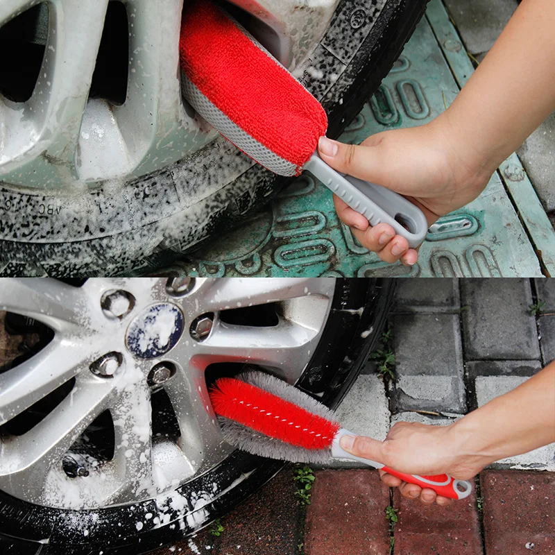 

Car wheel clean brush new multifunctional tire cleaning sponge brush with non-slip handle tire rim car washing tool
