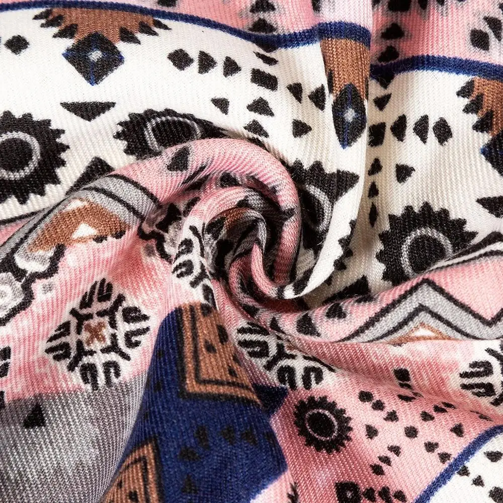 2019 Модный женский шарф Большие шали цветочный принт этнический треугольник