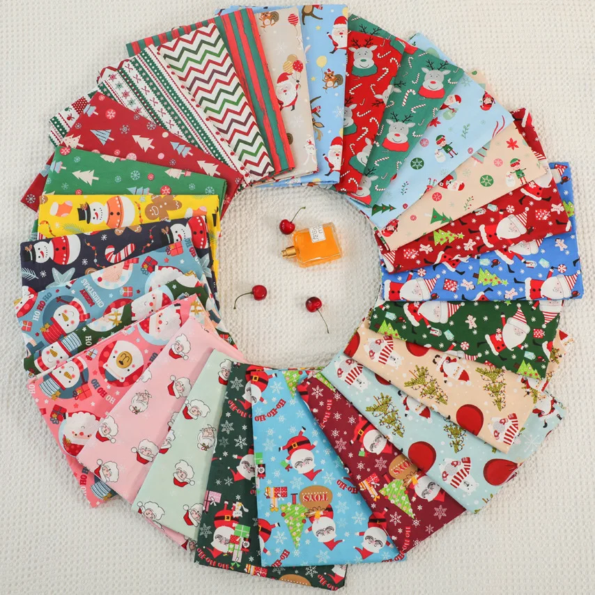 Syunss New Christmas Series Printed Diy Patchwork Cloth For Quilt Baby Cribs Cushions Dress Sewing Tissus Cotton Fabric Tecido