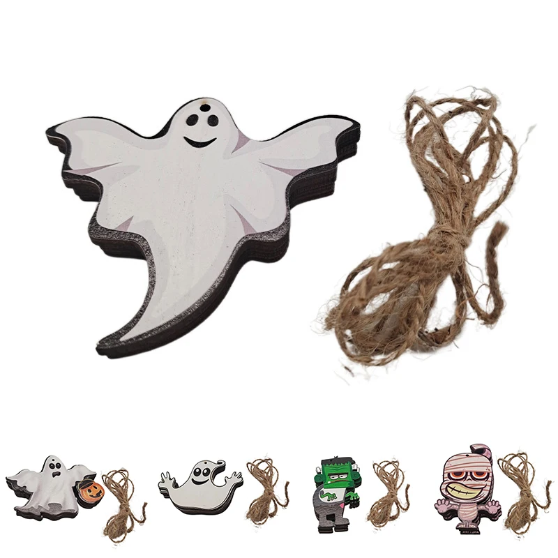 Привидение тыква Хэллоуин украшения деревянные Мультяшные подвески для дома