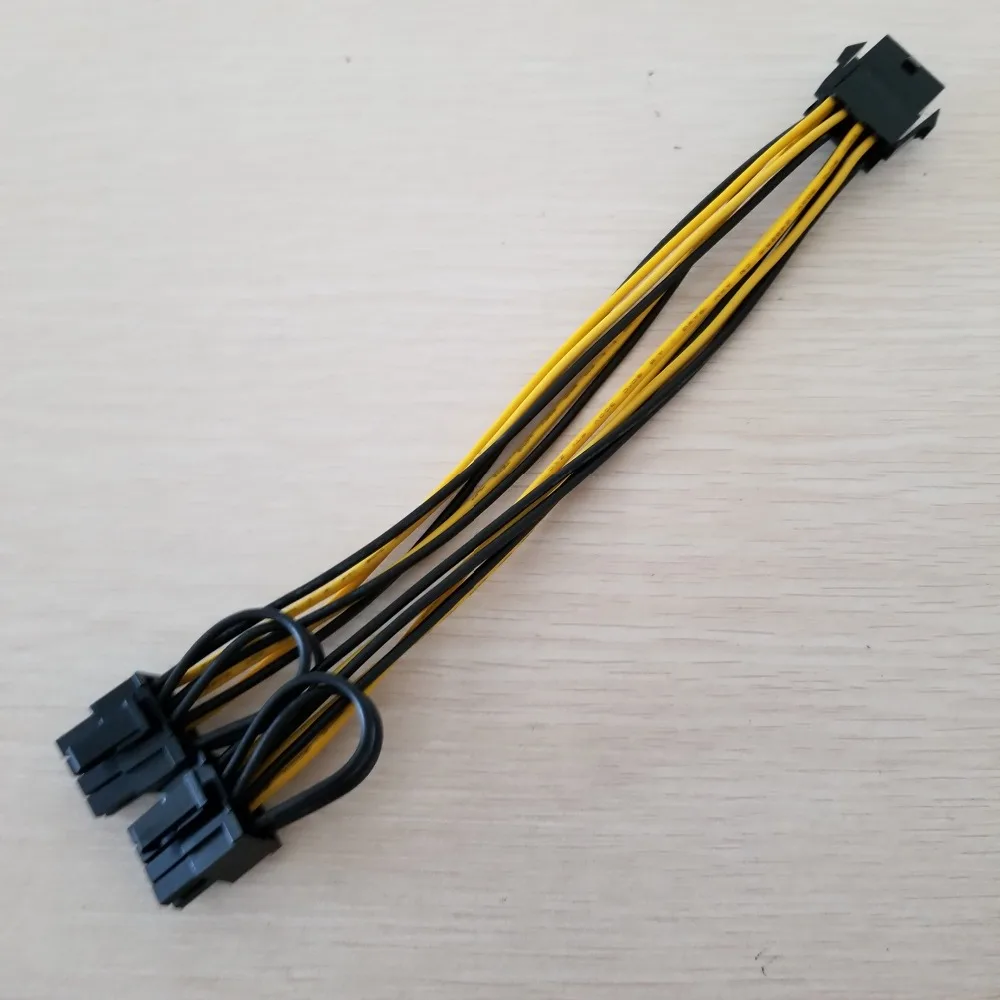 

CPU 8pin Female to dual PCI-E PCI Express 8p ( 6+2 pin ) Male power cable 18AWG wire for graphics card BTC Miner 20cm