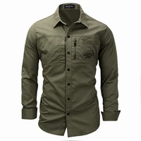fredd marshall multi pocket casual shirts brand clothes fashion military shirt long sleeve army green camisa masculina mcl241