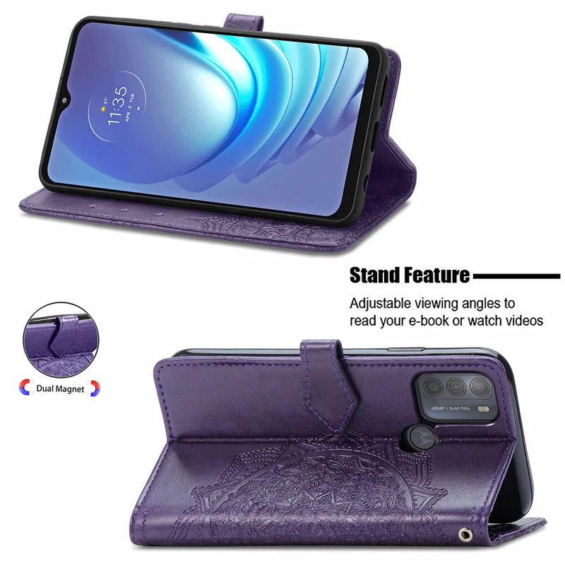 

Wallet Case For Motorola Moto G50 Case Shockproof Phone Bag Floral Filp TPU Leather Cover For Moto G50 Case For Moto G50 Cover