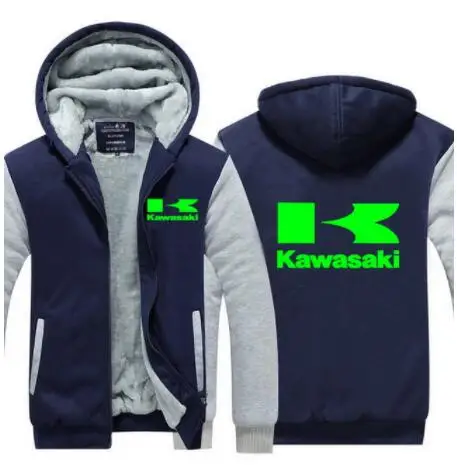 Мужские толстовки зимние утепленные мужские свитера Kawasaki для мужчин на молнии