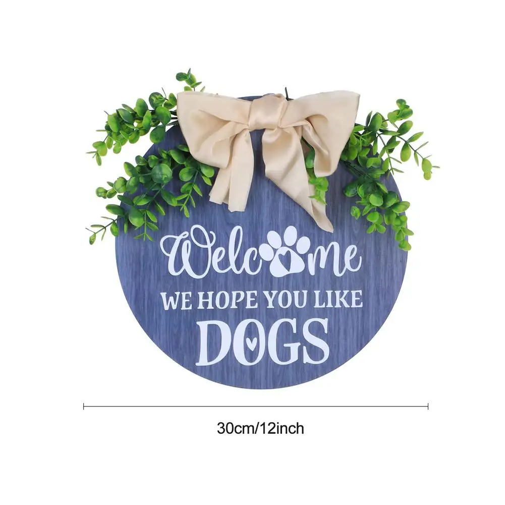 

12Inch Wooden Hanging Round Welcome Door Sign Holiday Decorations Welcome Sign Christmas Thanksgiving Holiday Gift