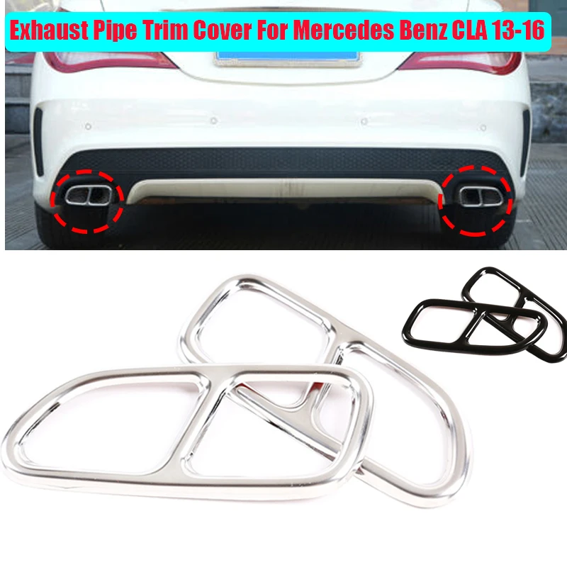 

Car Rear Exhaust Tail Pipe Cover Trim Muffler Silver Black For Mercedes Benz 2013-2016 CLA class 2009-2015 SLK class