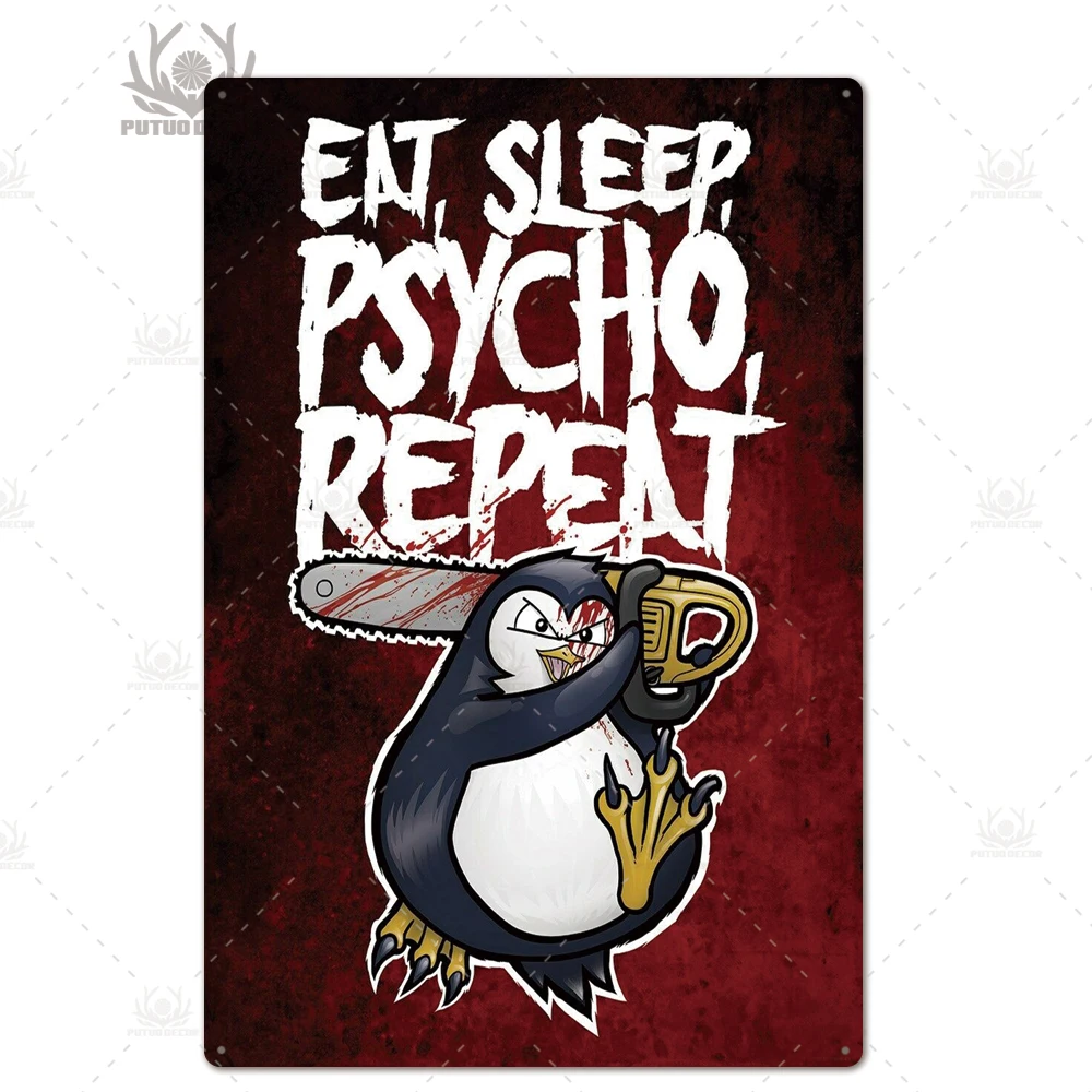 TH3026 Crazy Penguin металлический плакат Забавный металлический оловянный знак железная Живопись Домашний Декор декоративная металлическая тарелка Настенный декор - Цвет: TH3026