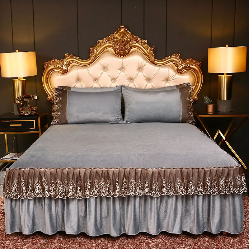 2019 Новый плиссированный кружевный постельное покрывало постельные