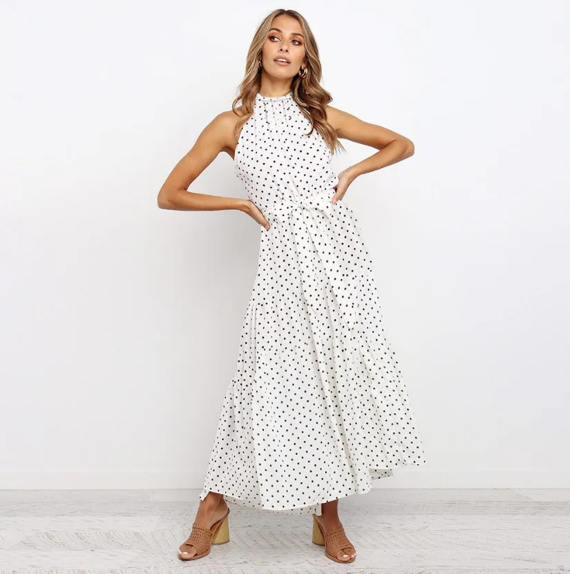 

Brand women's 2021 new summer printed dress, bohemian style dress, elegant beach skirt