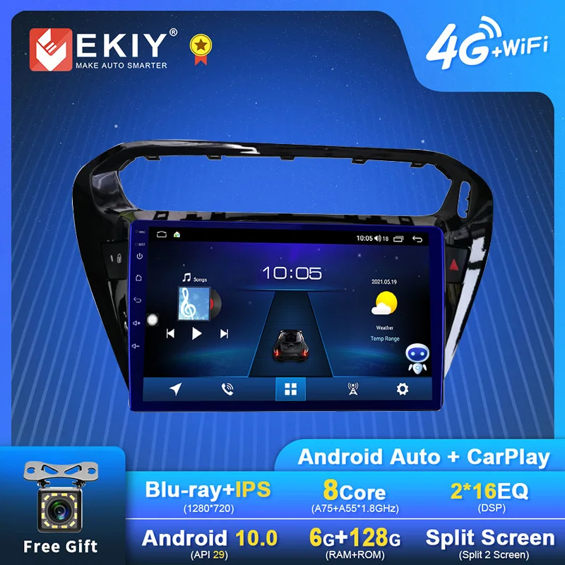 EKIY Android автомобильный радиоприемник для Peugeot 301 Citroen Elysee 2014 2018 Navi GPS 1280*720 DSP Carplay
