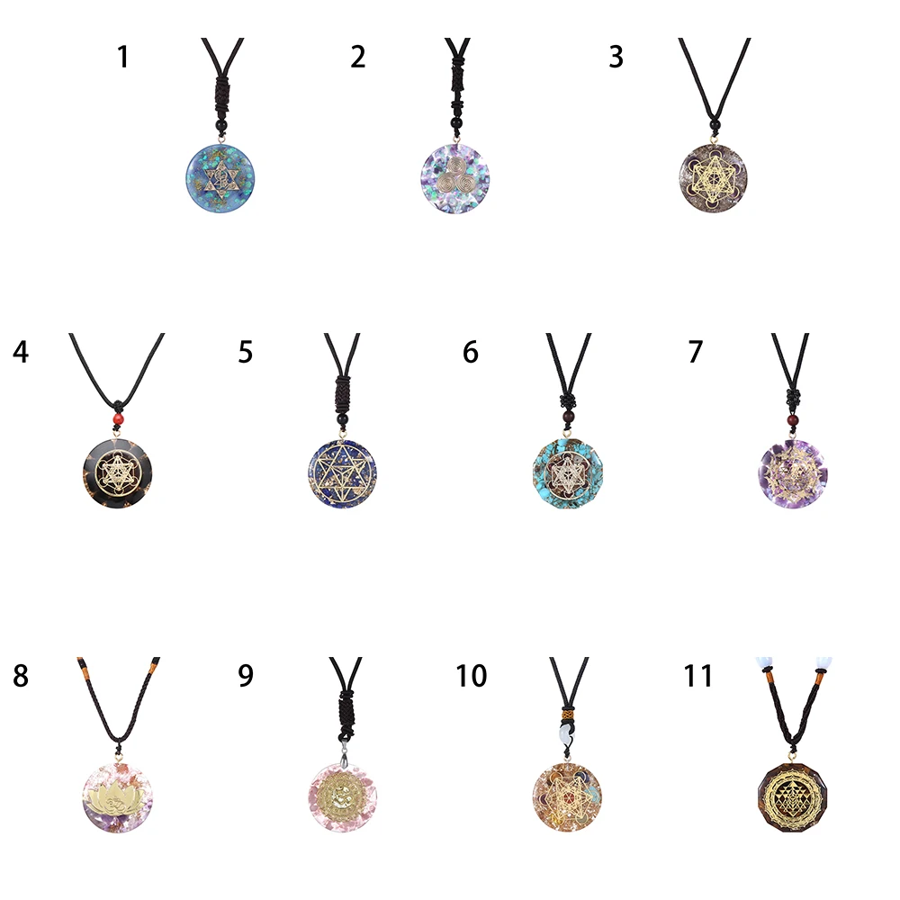 Ожерелье с подвеской из оргонита кулон натурального кристалла Квантовая