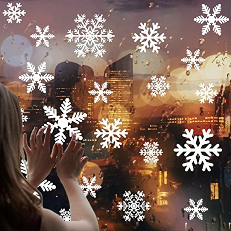 27 шт./лот Электростатическая наклейка Снежинка окно детская комната