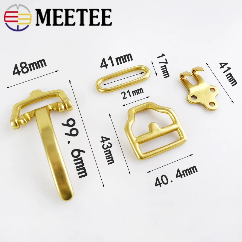 Meetee 1 Набор высококачественная металлическая пряжка из чистой меди для ремня DIY Ручная медная литая кожа аксессуары для украшения AP140