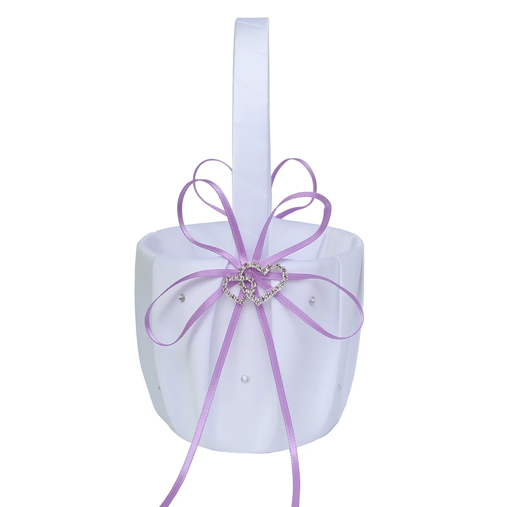 Лавендар для девочек в цветочек корзины свадебной корзина невесты лепестков