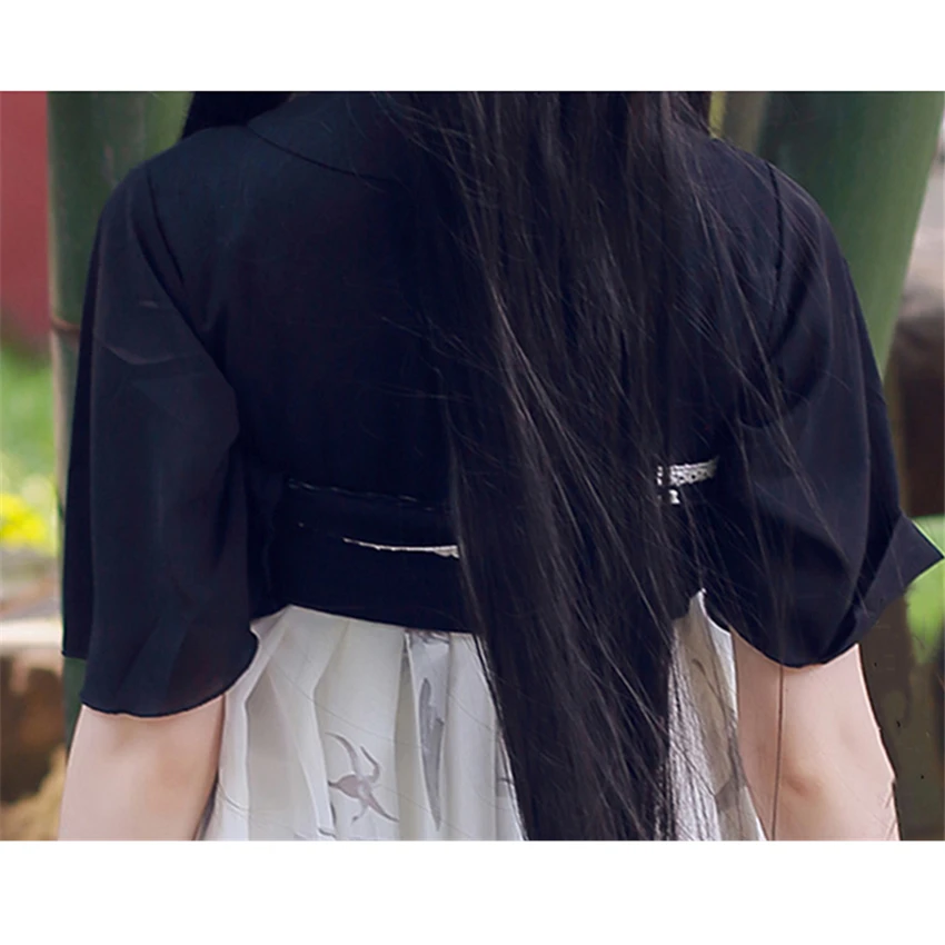 Новая мода китайский стиль женские летние Hanfu Фея элегантные танцевальные костюмы ретро короткий рукав Сетчатое платье династии Хан наряды