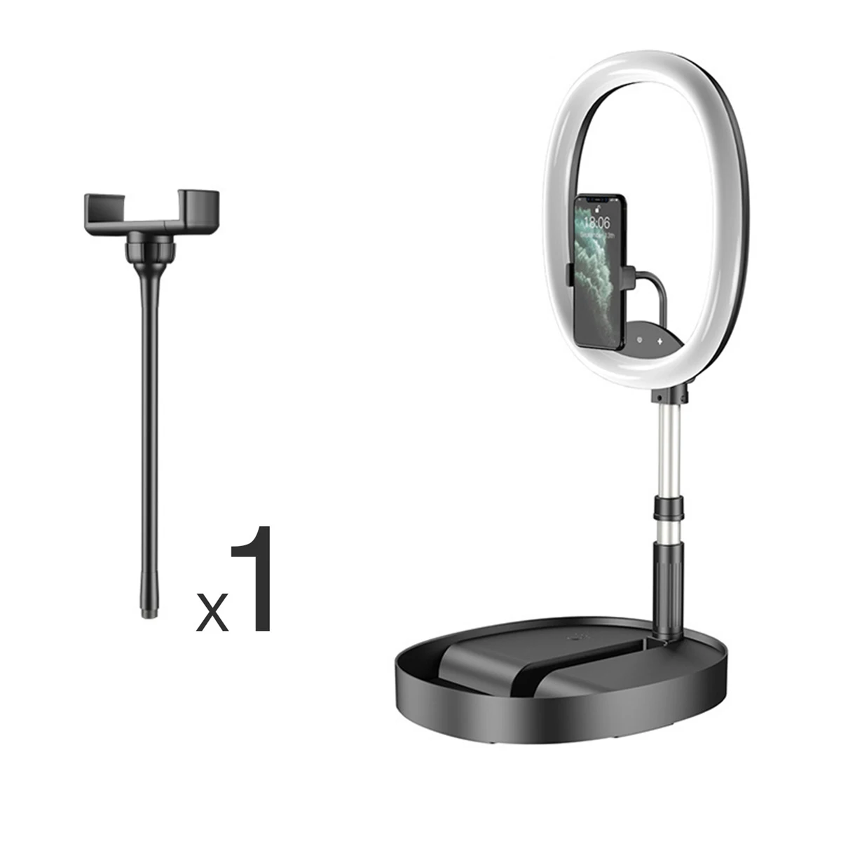 

Portable Folding Selfie Fill Light Stepless Dimming LED Fill Light with Phone Clip for Live Broadcast
