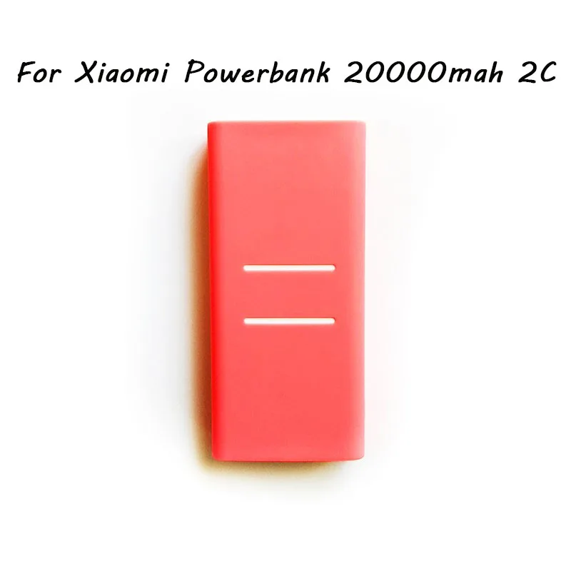 Розовый Внешний Противоскользящий силиконовый чехол для Xiaomi power Bank 2 10000 mAh 20000 mAh 2C power Bank чехол резиновый защитный чехол - Цвет: Розовый