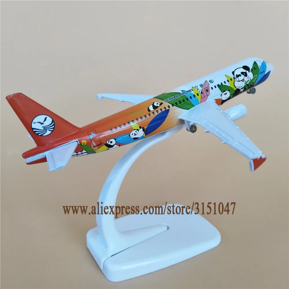 Новая модель самолета Air China Sichuan Airlines аэробус 320 A320 мультяшная панда из
