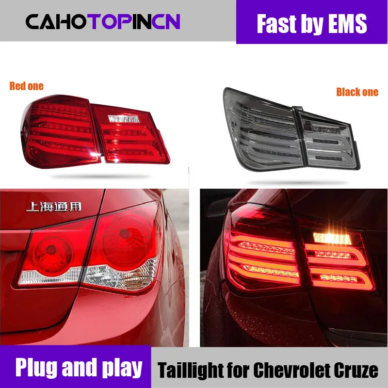 Funda de lámpara trasera de estilo de coche para Chevrolet Cruze, luces traseras Cruze 2009-2014, luz trasera LED, lámpara de parada