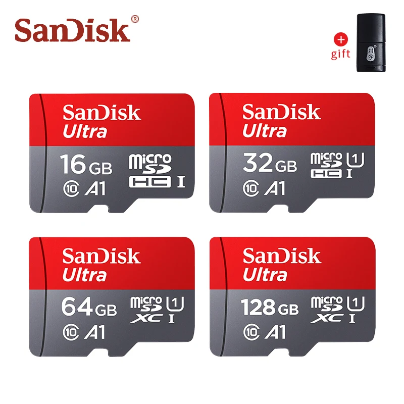 Оригинальная карта памяти SanDisk 256 ГБ 200 128 Гб 64 32 класс 10 Micro SD 98 МБ/с./с TF полная