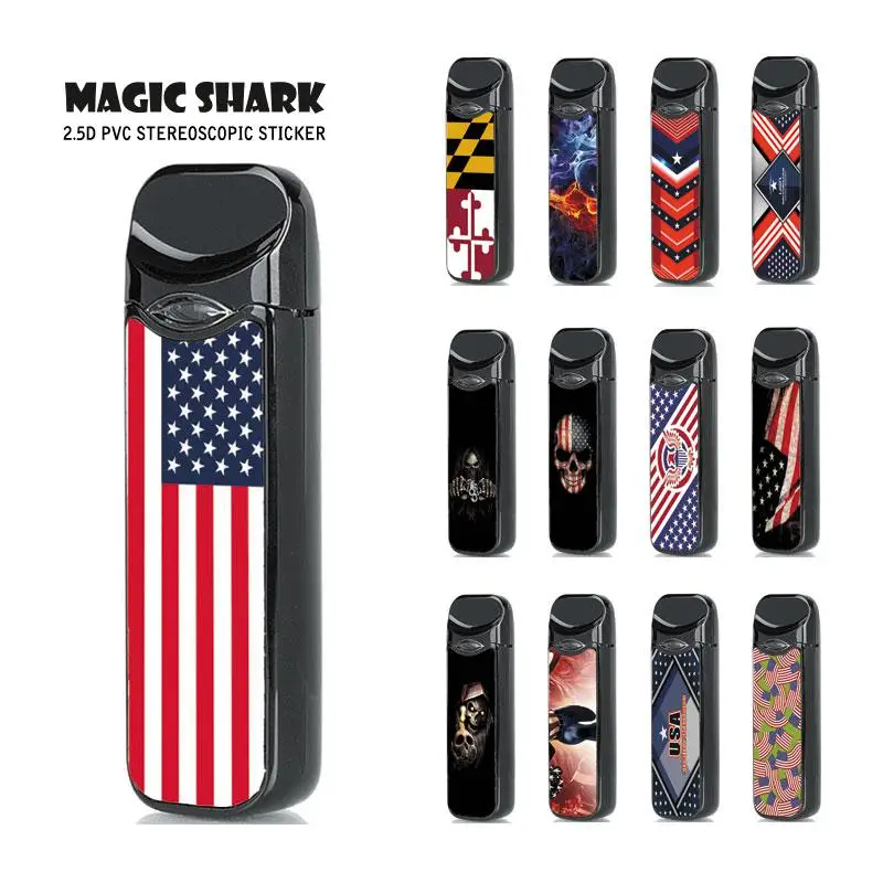 Стильная наклейка Magic Shark 2.5D с американским флагом стильная из ПВХ для