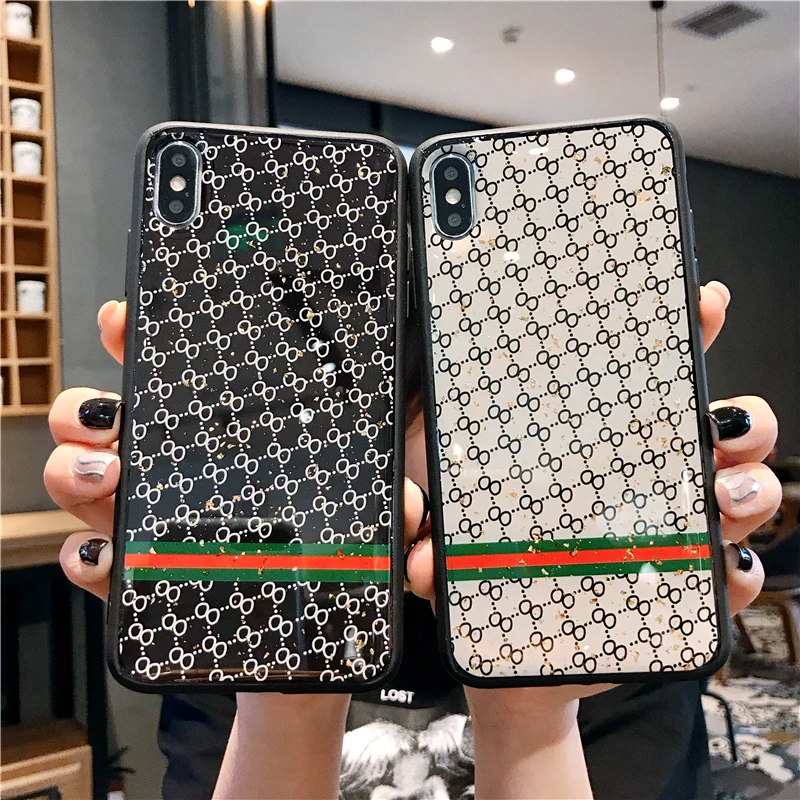 

Couple style Full Protection Glitter Tempered Phone Case For OPPO A8 A91 A83 A1 F9 F11 Pro IQOO3 Back Cover