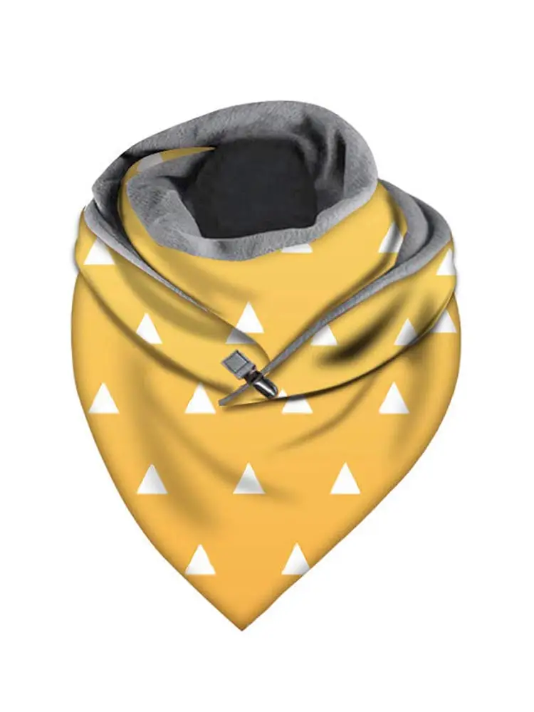 

Fashion Ethnic Scarf Women 2020 Women Plaid Printing Scarf Outdoor Sports Triangle Scarf Ski Warm Scarf