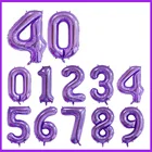 40 дюймов фиолетовый воздушные шары из фольги в виде цифр фигурки надувные шары детский душДень рождениясвадьба украшения праздвечерние чные атрибуты