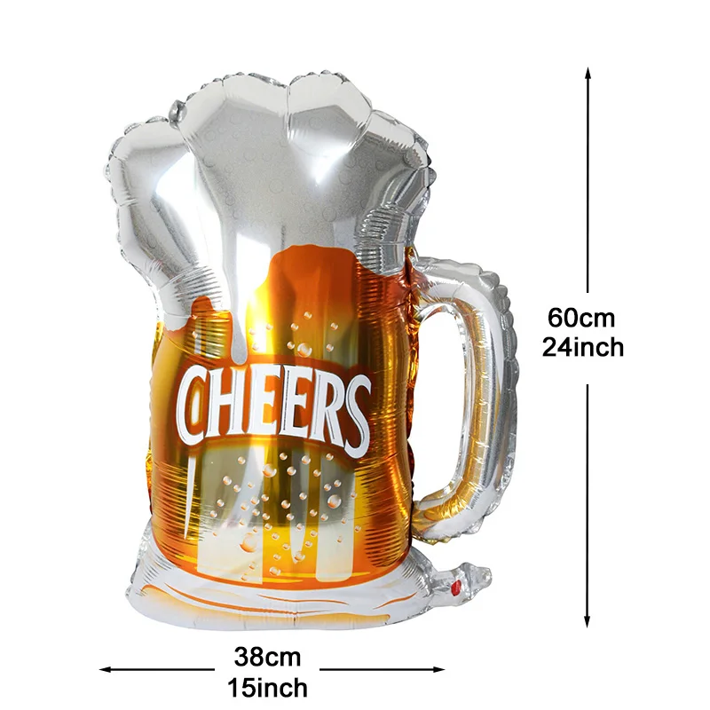 beer mug Большой бокал для шампанского, вина, виски, фольгированные воздушные шары с днем рождения, украшение для взрослых, товары для свадебной вечеринки, 18, 21, 25, 30, 40, 50, 60 - Цвет: beer mug