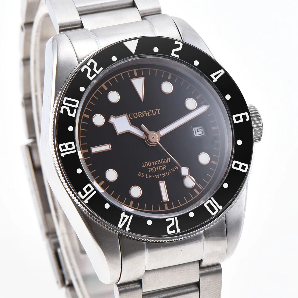 Мужские спортивные часы с сапфировым стеклом 41 мм 24 часа|Мужские механические