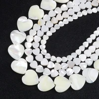 white piercing love shell natural mother of pearl loose spacer beads heart freshwater chip charm for jewelry making diy 6815mm