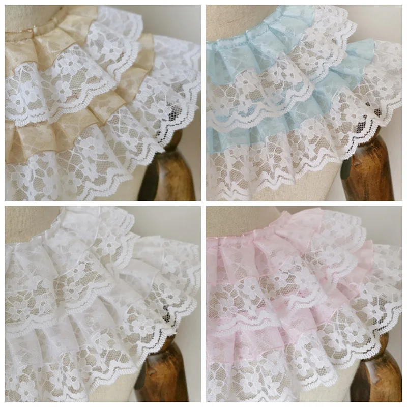2 ярда белая и розовая двухслойная плиссированная кружевная юбка-баллон лента с
