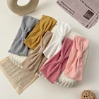 Повязка на голову женская IFMIA, хлопковая, широкая, однотонная, спортивная