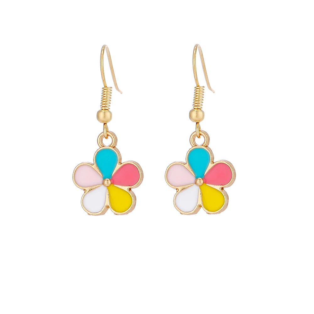 

VG 6YM New Multiple Colour Cute Little Flower Ladies Dangle Earrings Fashion Sweet Girl Party Jewelry Dropshipping Gifts
