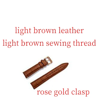 light brown rose Высокое Качество ремешок для часов из натуральной кожи набор пистонов с заклепками ящик для инструментов/12/13/14/15/16/17/18/19/20/21/22/23/24 мм наконечник Ширина ремешок для часов - Цвет ремешка: light brown rose