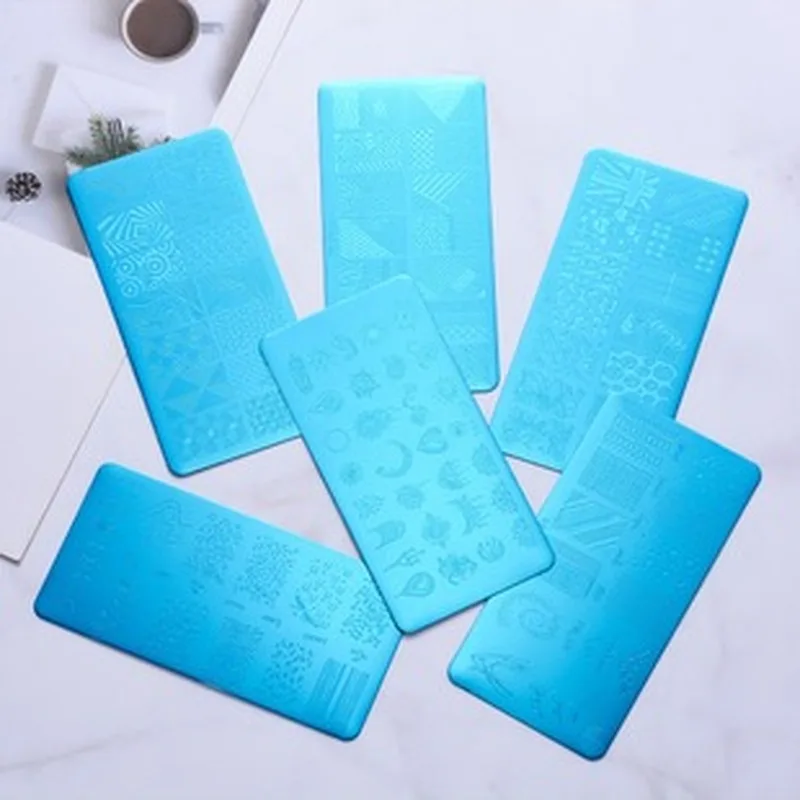

Rectangular Nail Polish Transfer Steel Plate Mold Nail Art Template Printing Plate Design Floral Animal Tools for Printing Molds
