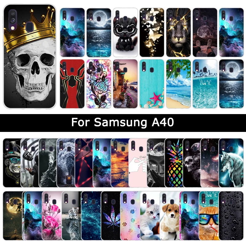 Мягкий силиконовый чехол из ТПУ для Samsung Galaxy A40 A 40 милые защитные чехлы с