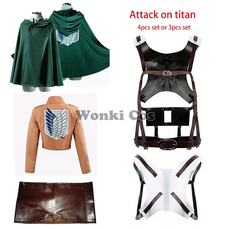 Костюм для косплея из аниме атака на Титанов Микаса Эрена джагер Леви Аккермана